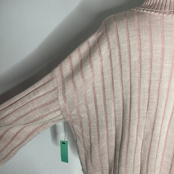 NWT abound ribbed turtleneck crop sweater in pink salmon - Picture 5 of 8